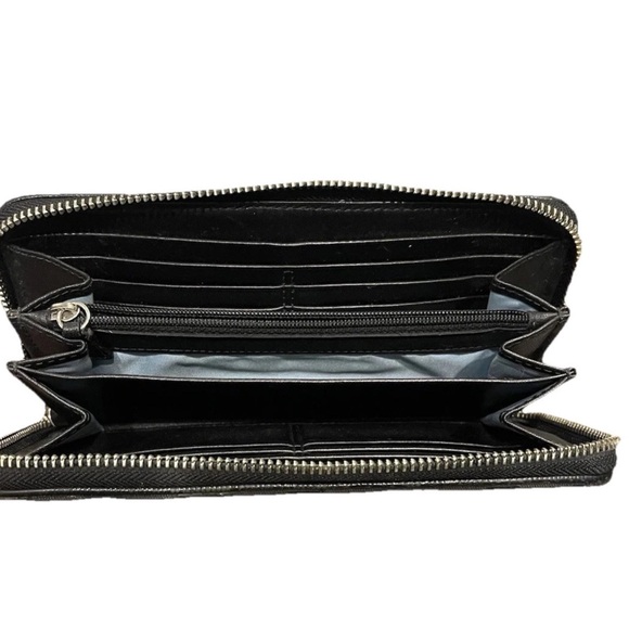 Vintage Coach Wallet Julia Op art Jacquard & Leather Envelope Wallet Black - Picture 9 of 13